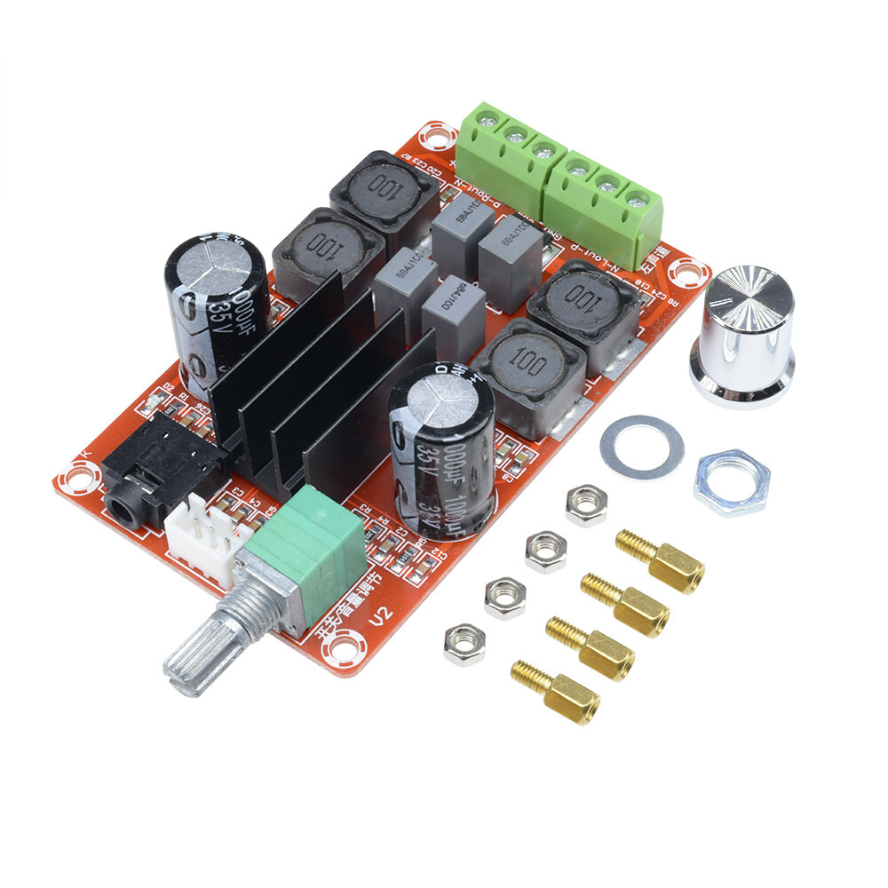 Seasboat Digital Power Amplifier Board 50Wx2 D12V-24V Class Dual Channel Stereo Amplifier TPA3116D2 Audio Power Amplifier Board/Audio Decoder Board
