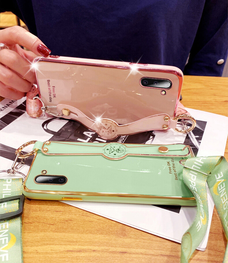 Ốp Lưng LIFEBELLE Ốp Cho Samsung Galaxy Note 10 / Note 10 + Plus / Note 10 Lite Có Dây Đeo & Giá Đỡ Dây Đeo Cổ Tay, Ốp Điện Thoại Nữ Mạ Bóng Siêu Mỏng Ốp Chống Sốc Silicon TPU Mềm Vỏ Bảo Vệ