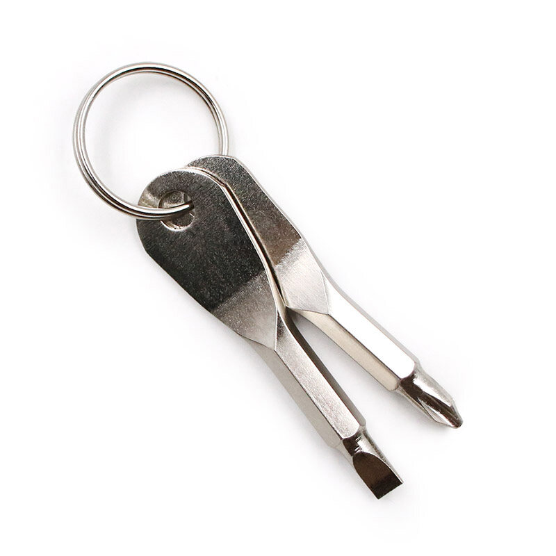 KIPRUN Key Ring Screwdriver EDC Tools Set Phillips Slotted Screwdriver Mini Tool With Keychain Screw Driver