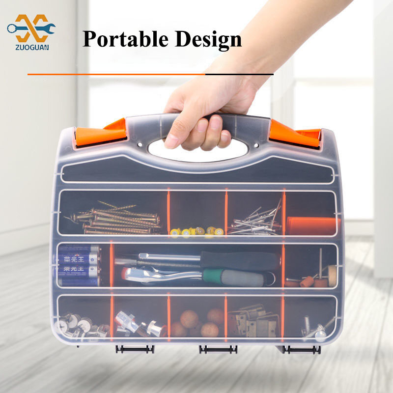 ZUOGUAN Hộp Phụ Tùng Di Động Hộp Đựng Phân Loại Vít Hộp Linh Kiện Phần Cứng Hộp Dụng Cụ Tháo Rời Bằng Nhựa Nhiều Ngăn