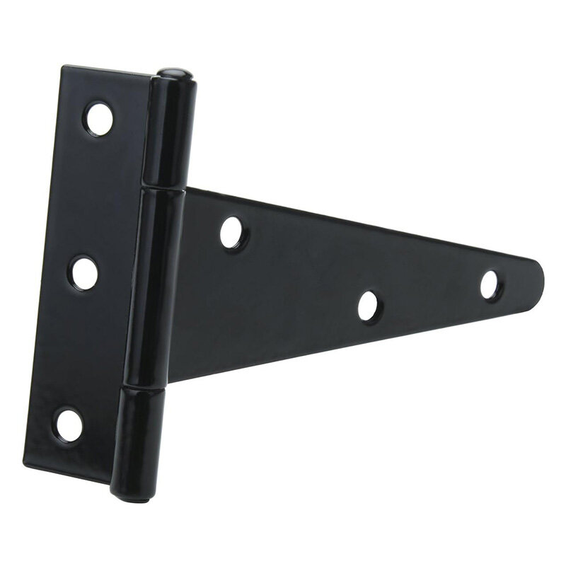 Black Paint T Shape Triangle Hinge Cabinet Shed Wooden Door Gate Hinges ...