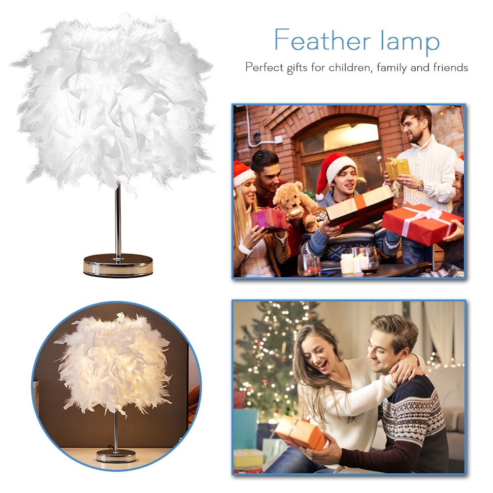 Nordic Feather Night Light Remote Romantic Atmosphere Fairy Desktop Lamp Usb For Home Living Room Bedroom Wedding Decoration
