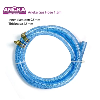 Aneka Gas Hose 1.5m with 18mm Gas Hose Clips - Gas Stove Gas Tank Gas Cooker