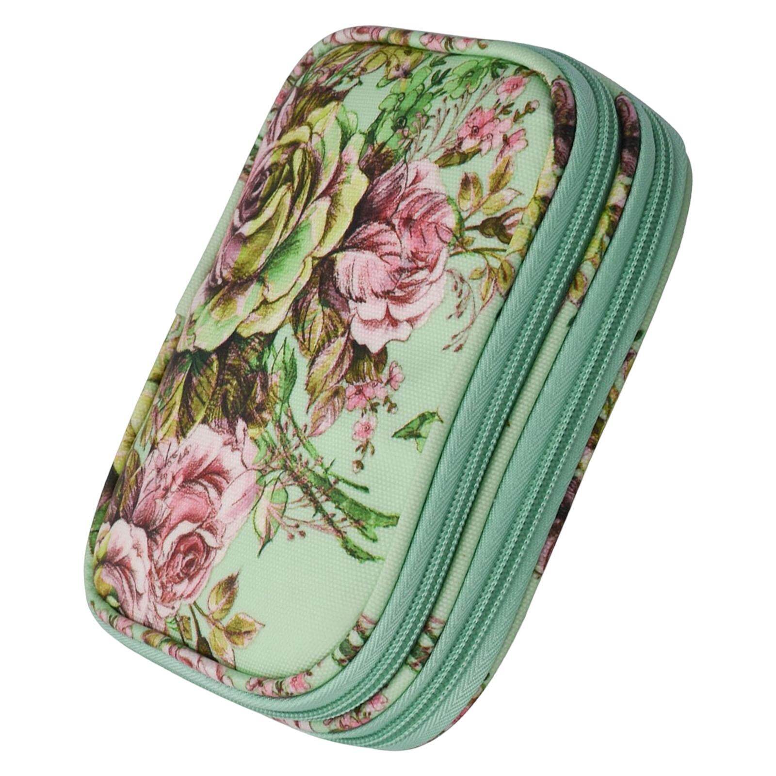 Serbery Crochet Hook Case Empty Zipper Bag Portable Double Layers Sewing Circular Knitting Needle Storage Bag Organizer