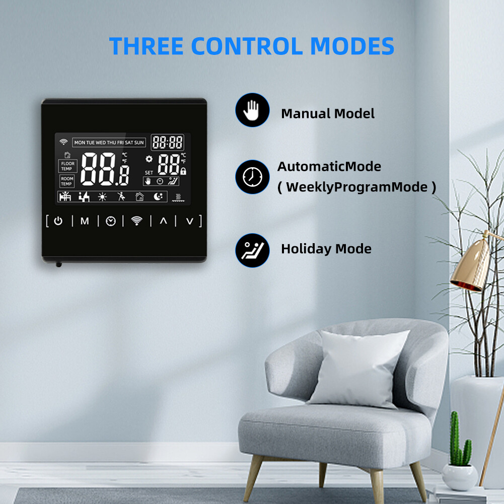 Yieryi Kỹ Thuật Số Wifi Nhiệt Lượng Thông Minh Điện Tầng Sưởi Ấm Bộ Điều Khiển Nhiệt Độ Lạnh Cho Phòng