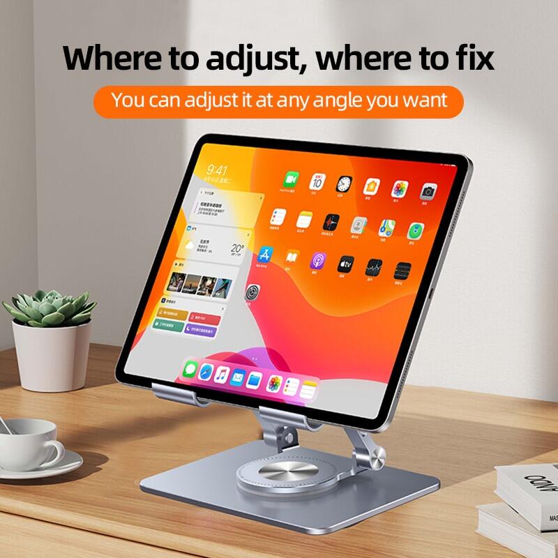 Zeallion Phổ 360 ° Rotation Tablet Đứng Cho iPad Có Thể Điều Chỉnh Có Thể Gập Lại Máy Tính Bảng Chủ Nhôm Điện Thoại Máy Tính Bảng Đứng