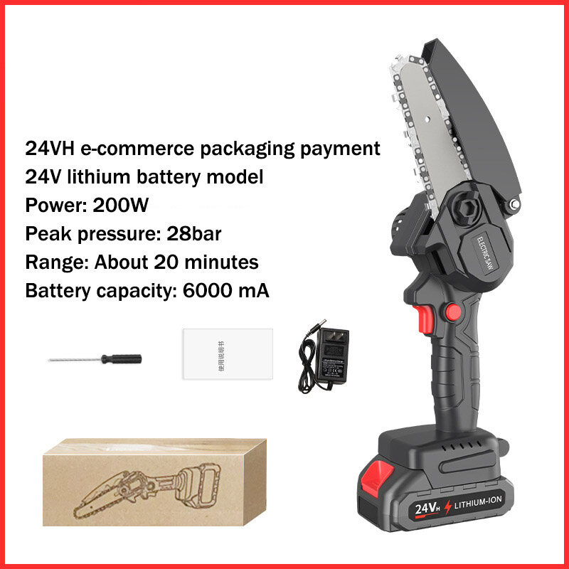KS Mini chainsaw, lithium chainsaw, household single hand saw, outdoor logging electric saw, wireless hand saw
