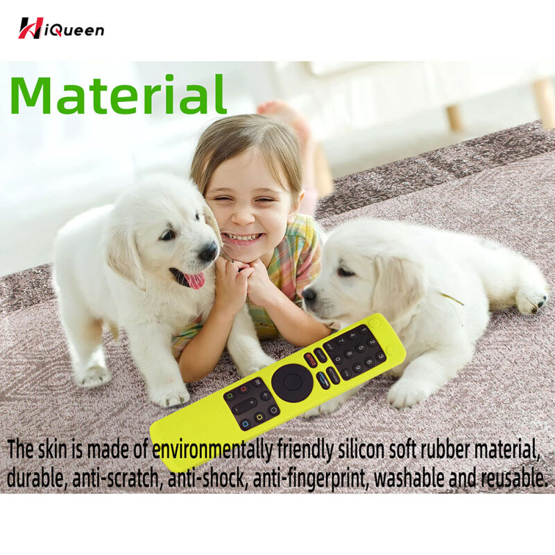 Hiqueen Silicone Remote Control Case With Lanyard Shockproof Protector Cover Compatible For Xiaomi Xmrm-010 Tv Remote Control
