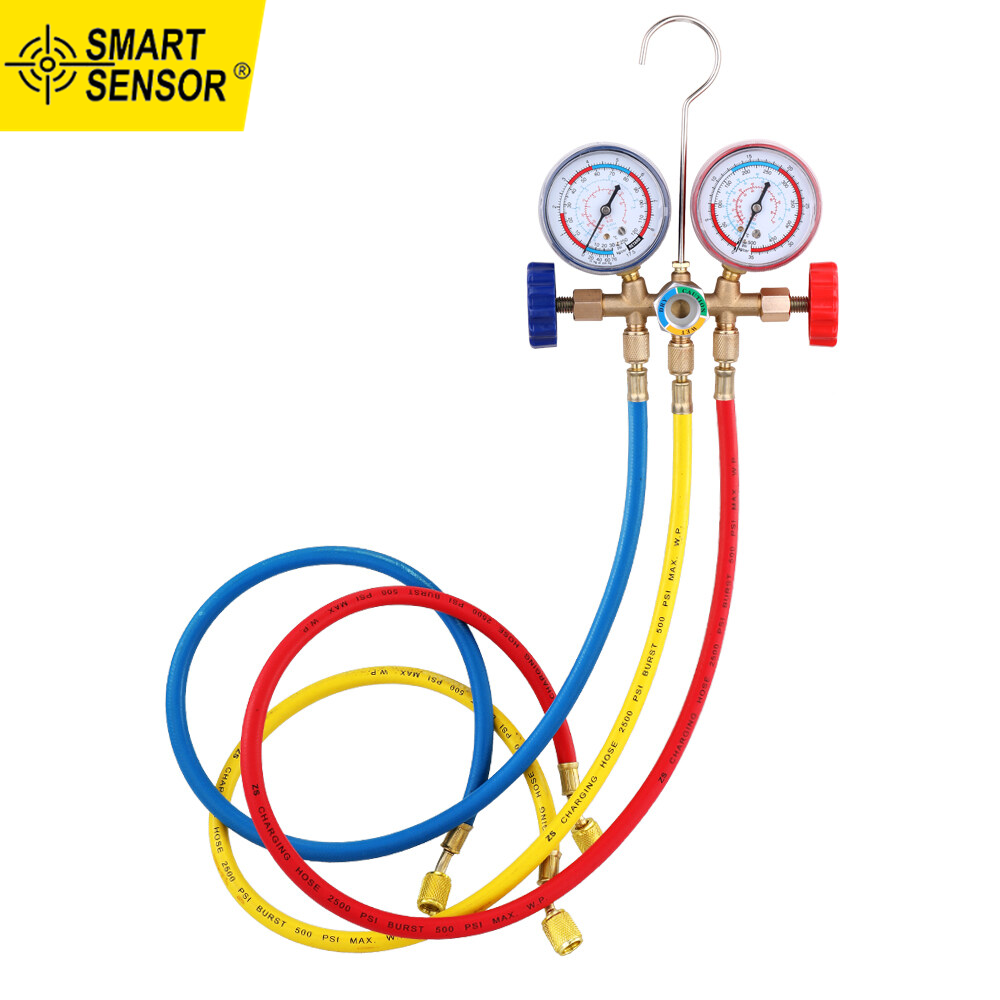 Sensor Cerdas Set Pengukur Manifold Pendingin Udara Peralatan AC dengan