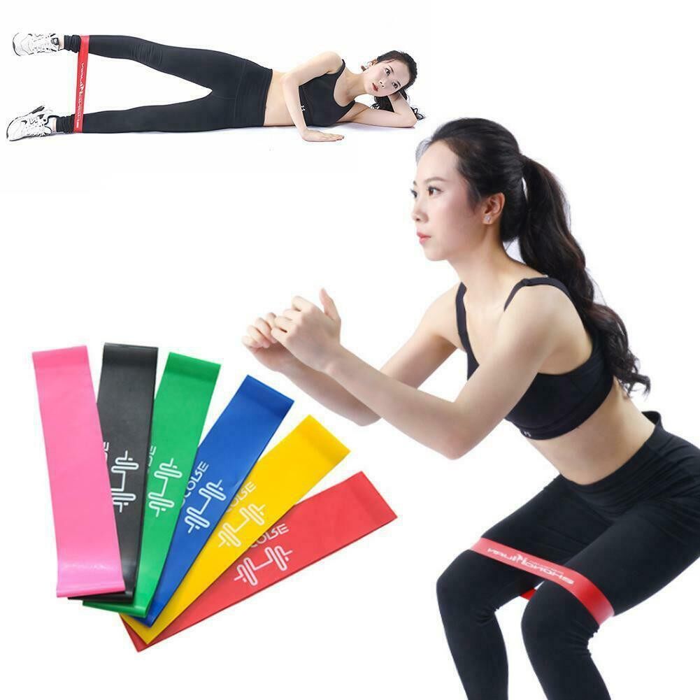 Bộ 5 dây mini band dây đàn hồi kháng lực tập chân mông, dây band tập gym
