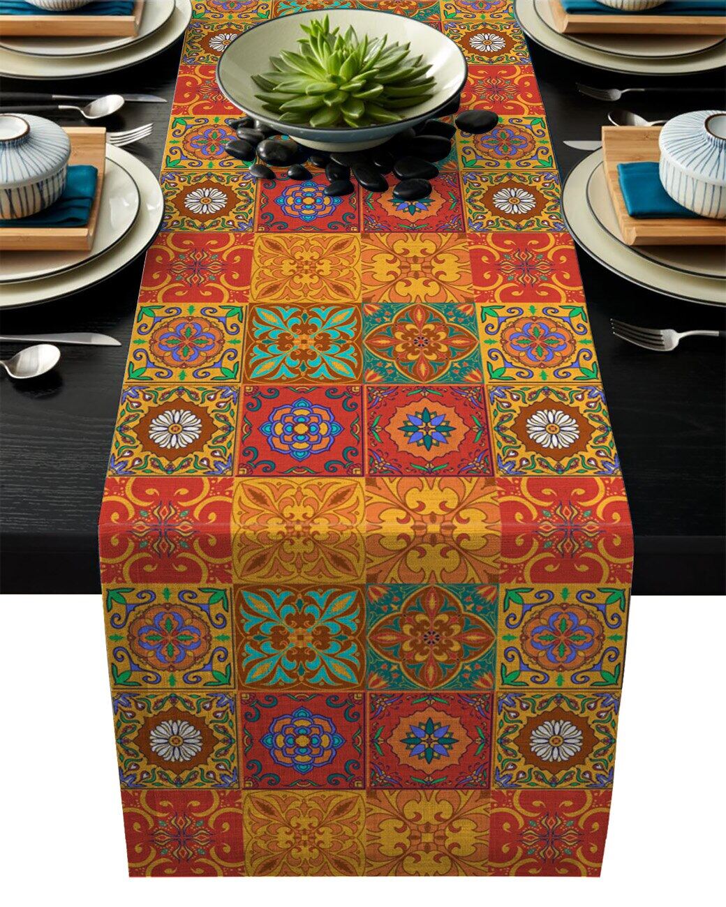 orange table runner