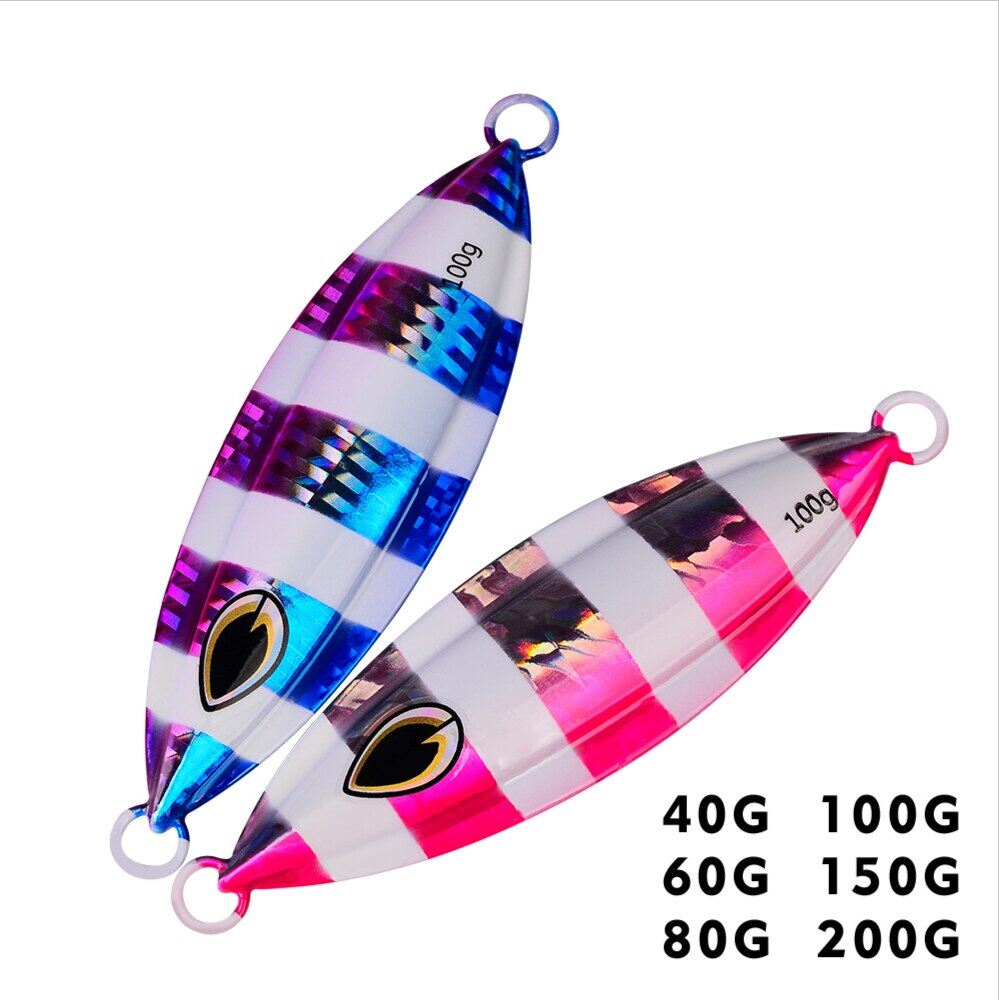 PROBEROS 1PCS Slow Jig 40g 60g 80g 100g 150g 200g Jigging Lure 80g Sinking Baits Fishing Lure Jig Luminous Sea Metal Jig Fishing Tackle LF109