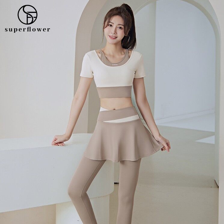 SUPERFLOWER – haut et pantalon taille haute 2 en 1, pantalon de course et soutien-gorge de sport avec coussinet de poitrine, ensemble pour Yoga, Jogging, Gym_voghion.com