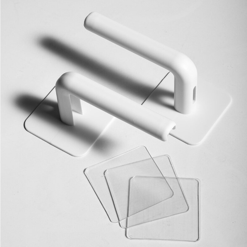 2pcs L-shaped Kitchen Cup Paper Roll Rack Wall-mounted Non-perforated Hook for Bathroom Kitchen Self-adhesive Towel Paper Towel Storage Rack
