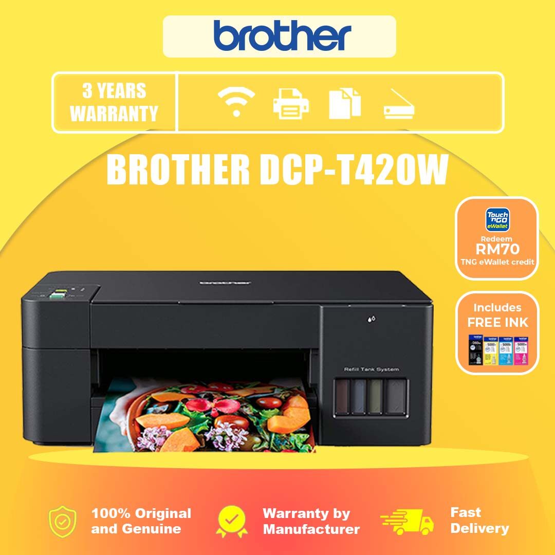 BROTHER DCPT420W Refill Ink Tank System 3 in 1 Colour Printer (Print