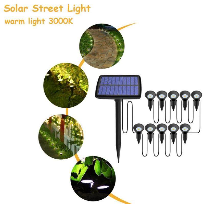 Đèn Đường Năng Lượng Mặt Trời Không Thấm Nước 10 Đèn LED Đèn Chôn Đất Cho Lối Đi