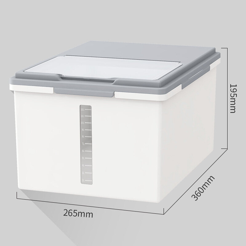 Sealed rice storage bucket 20kg, plastic insectproof flour, cat food, dog food, kitchen rice tank, household rice can, rice box 10KG