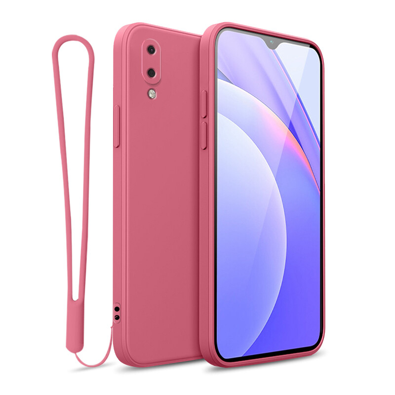 YBD case For Samsung Galaxy A02 M02 Accurate camera hole protection Casing ,Thin Soft Liquid Silicone Cover Candy Color Cases with free phone Lanyard