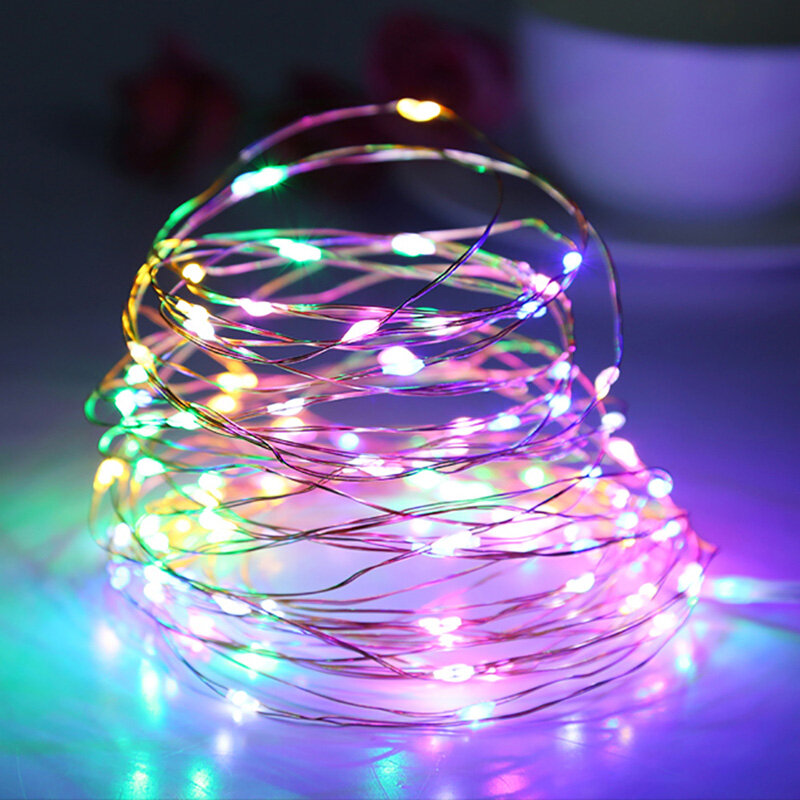 5M/10M LED USB Multi-mode String Light Copper Wire String Fairy Light Strings Lights LED Party Wedding Decoration Garland Festival Warm White 50LED 100LED Fairy Light