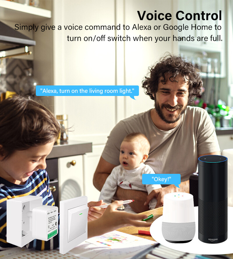 FLEWWER 16A Wifi MINI Công Tắc Thông Minh Supporte 2-Cách Thiết Bị Hẹn Giờ Điều Chỉnh Được Thiết Bị Chuyển Mạch Không Dây Nhà Thông Minh Tự Động Hóa Tương Thích Với Tuya Alexa Google Nhà