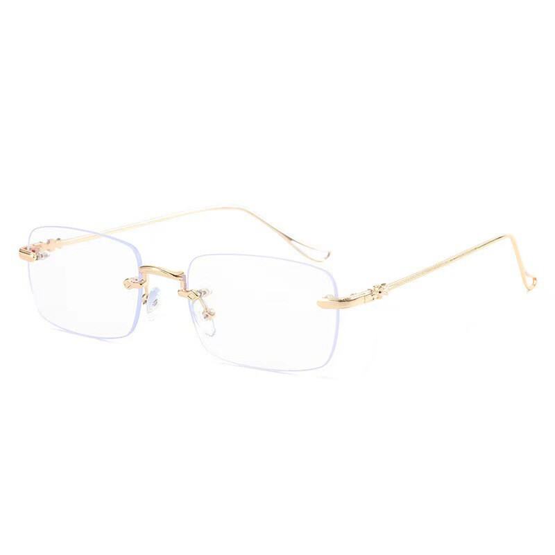 Frameless Myopia Glasses Anti-Blue Light Glasses Square Frame Glasses PTQ