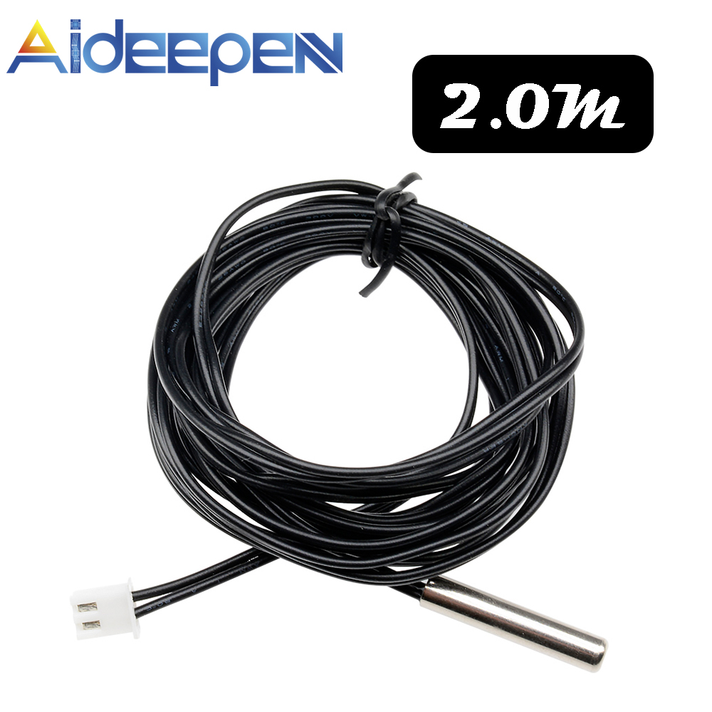 Original Aideepen NTC 10K 1% 3950 2m Thermistor Temperature Sensor Waterproof Probe Wire