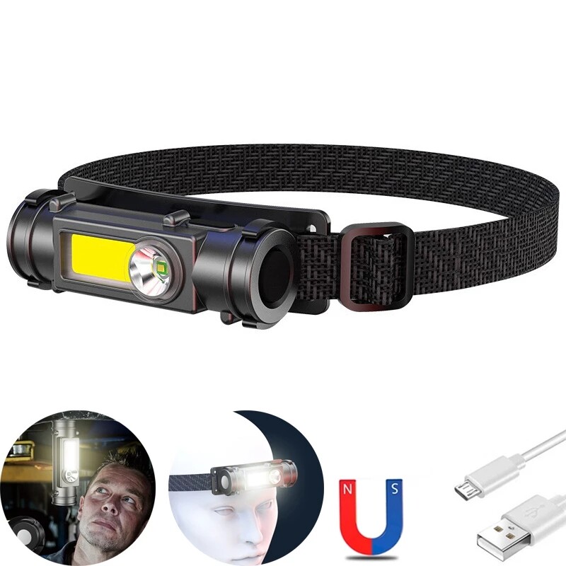 Portable XPE Powerful LED Headlight USB Rechargeable Camping Fishing Flashlight Waterproof Headlight Flashlight