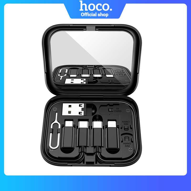 HOCO Charging Set 3A Type C to Type-C Fast charge Cable with Micro to Type-c / Lightning to Type-c / USB to Type-c adapter and Mobile phone Card pin Contain on holder box for Android / iOS Laptop