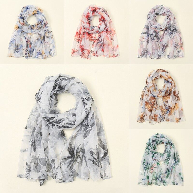 Cotton Voile Chiffon Scarf Female Turban Muslim Head Scarf Seaside