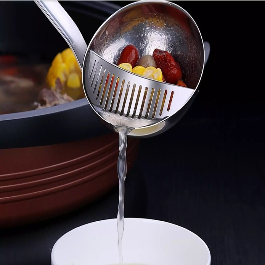 Có Thể Tháo Rời Nhà Bếp Chao, Muỗng Bằng Thép Không Gỉ, Bộ Đồ Ăn Lọc Cán Dài Muỗng Súp