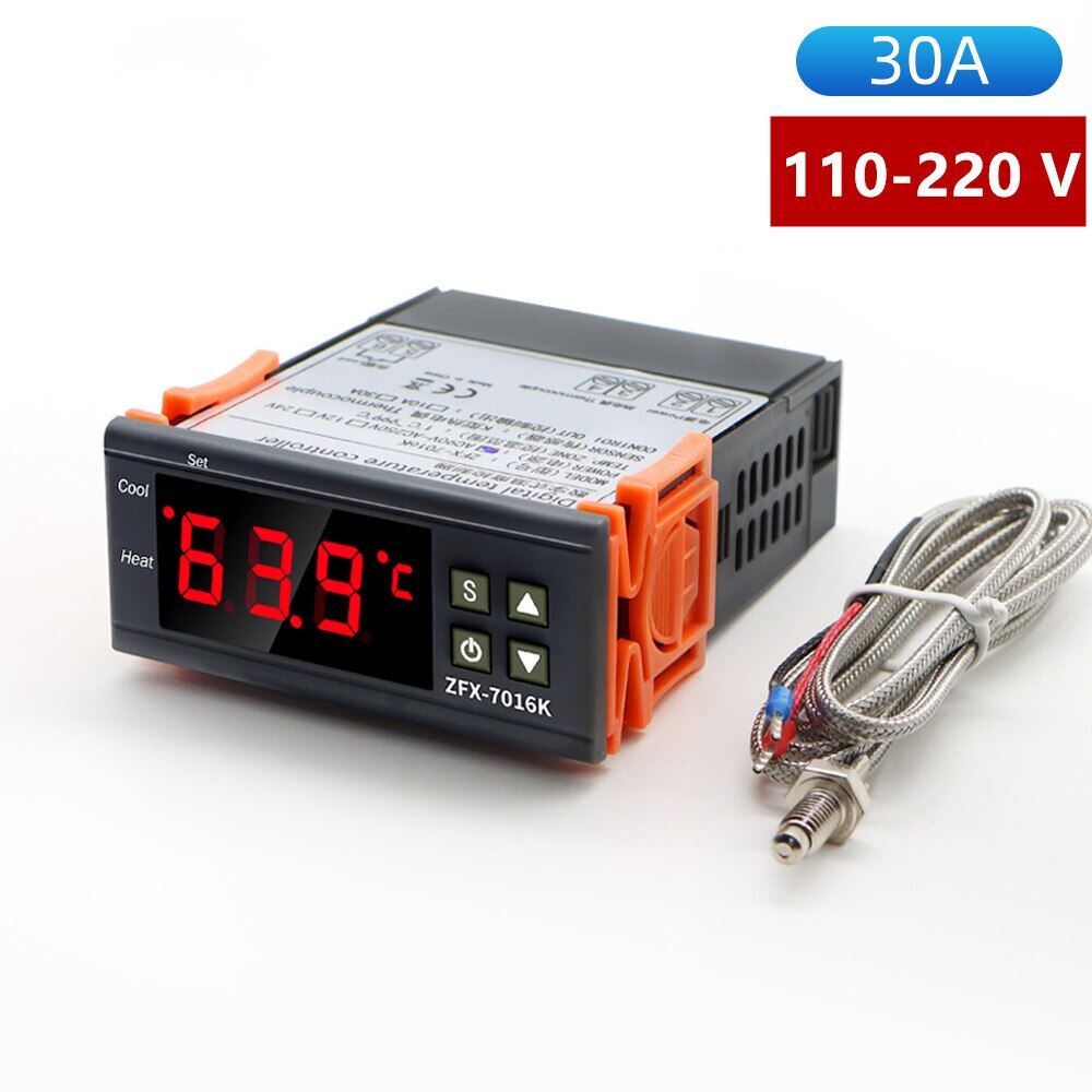 Digital sensor thermostat, 10a, 12v, 24v, 110-220v, 999 ℃ temperature regulator, oven burner control switch, type k