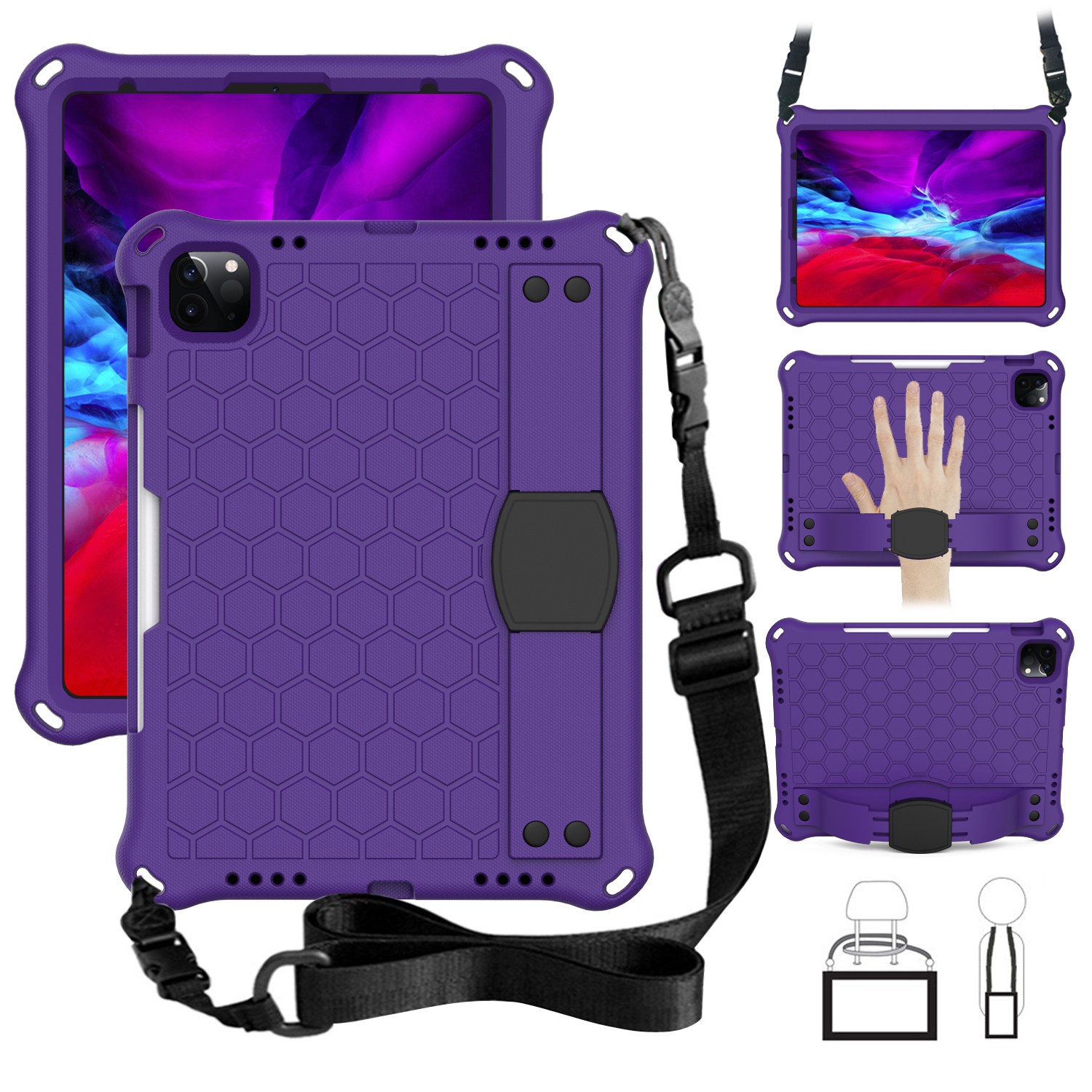 For Apple iPad Pro 11 2018 2020 Kids Safe EVA Shockproof Stand case Protective Tablet Cover For ipad pro 11 2022 body cover stand tablet cover for kids