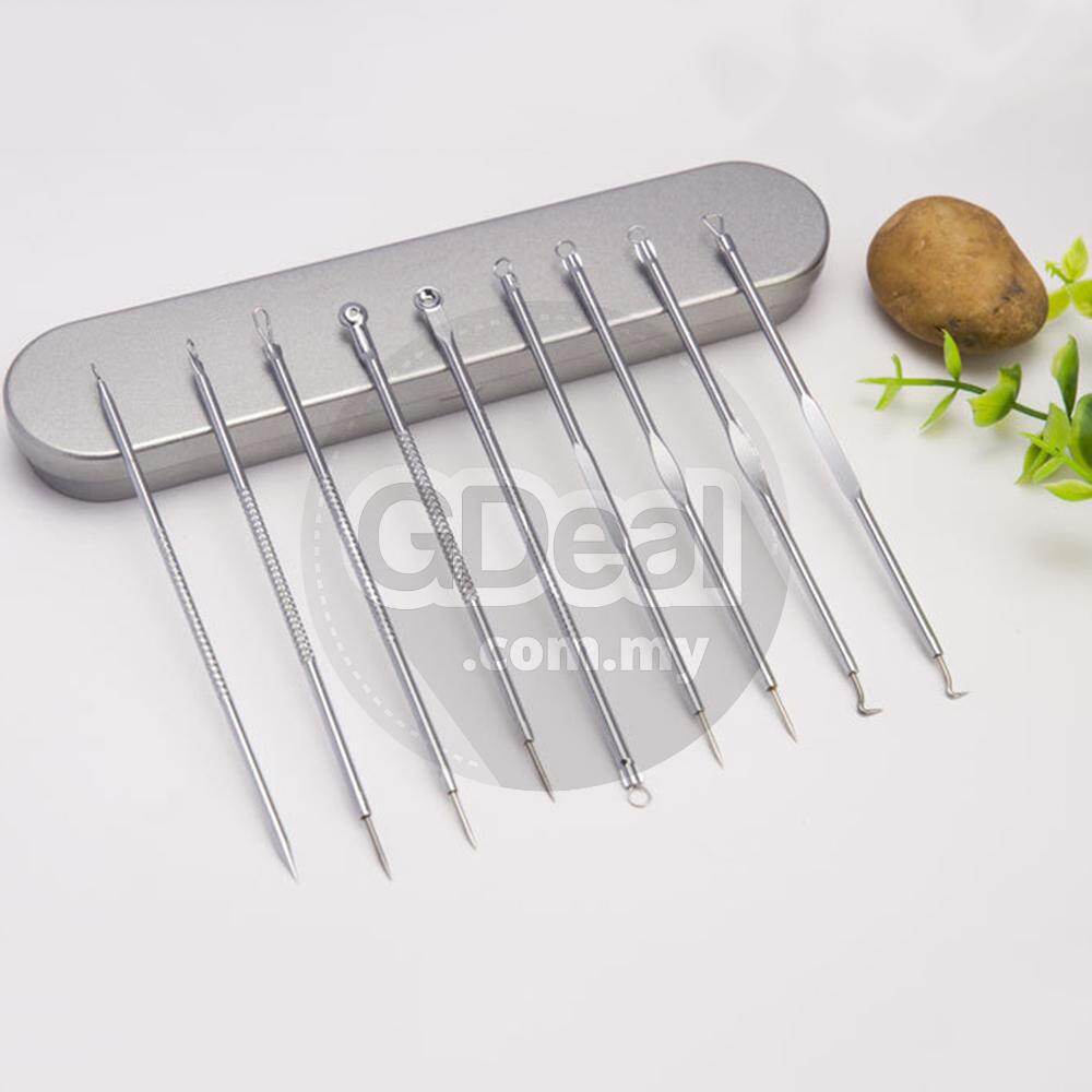Gambar 9pcs Stainless Steel Double Head Teasing Acne Sore Needle To Blackhead Beauty Kit   Fulfilled