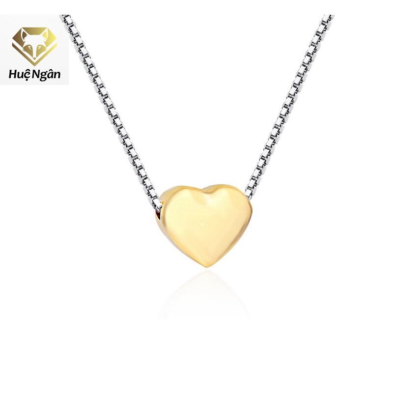 Dây chuyền bạc 925 Huệ Ngân - Tim phồng xi vàng PP1499