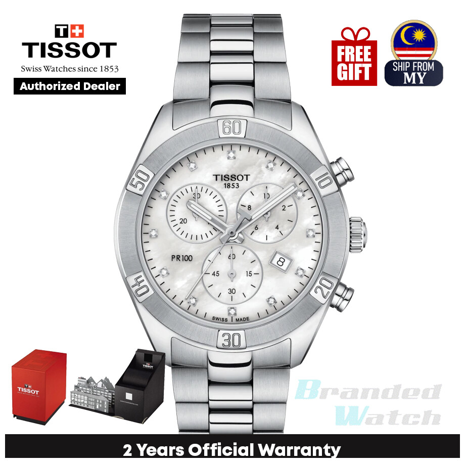 Official Warranty] Tissot T101.917.11.116.00 Women's PR 100Sport Chic  Chronograph Stainless Steel Strap Watch T1019171111600 (watch for women /  jam tangan perumpuan / tissot watch for women / tissot watch / women watch)  | Lazada