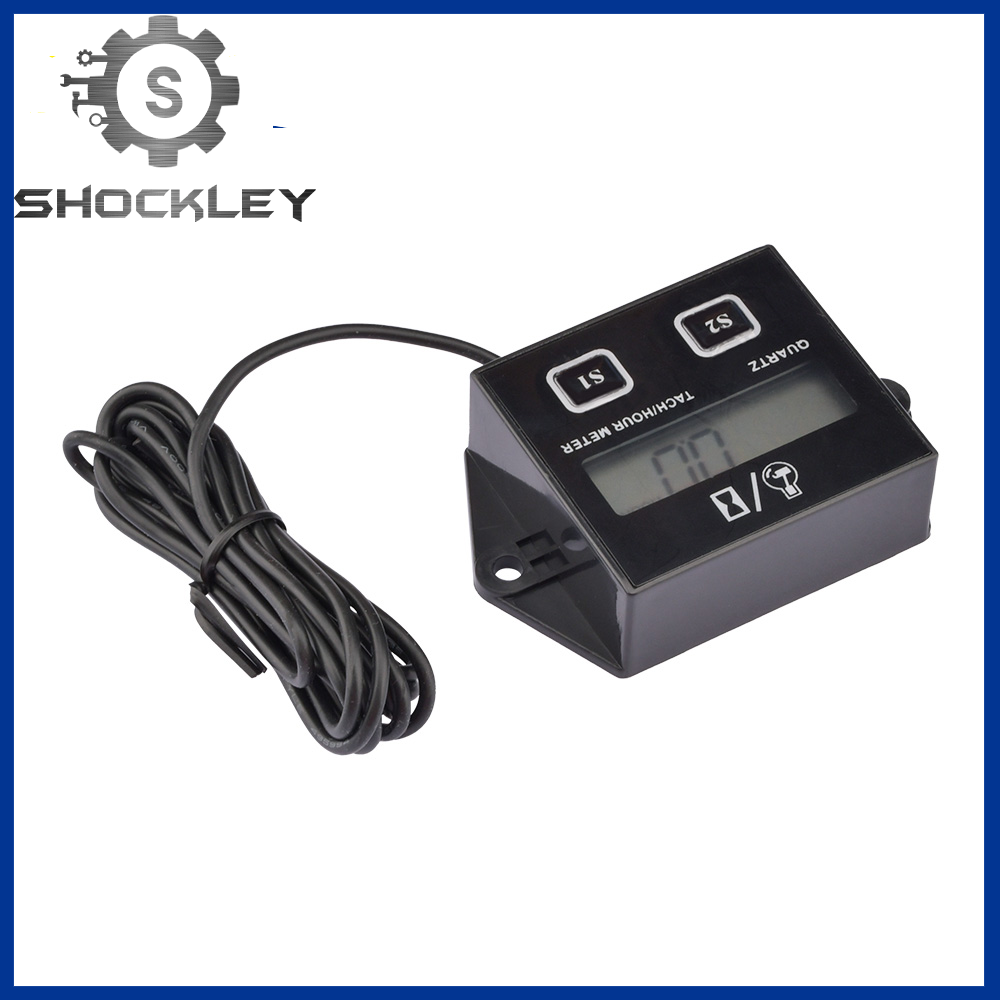 Shockley Digital Engine Tach Hour Meter Tachometer Gauge Engine RPM LCD Display For Motorcycle Motor Stroke Engine Car Boat