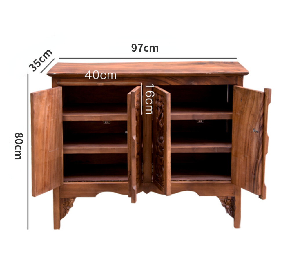 Solid Wood Carving Shoe Modern Minimalist Hallway Shoe