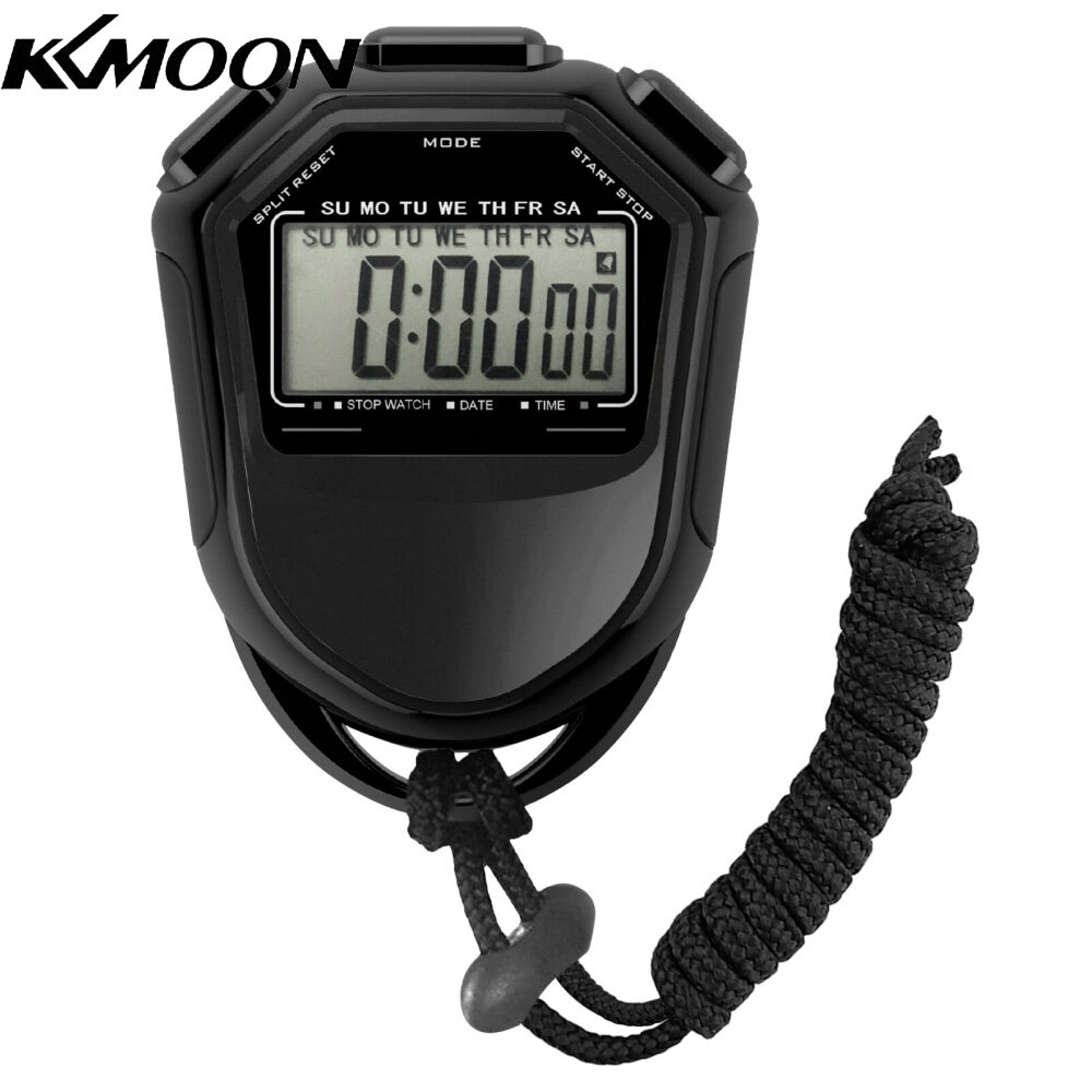 KKmoon Đồng hồ bấm giờ không thấm nước LCD kỹ thuật số cầm tay hẹn giờ