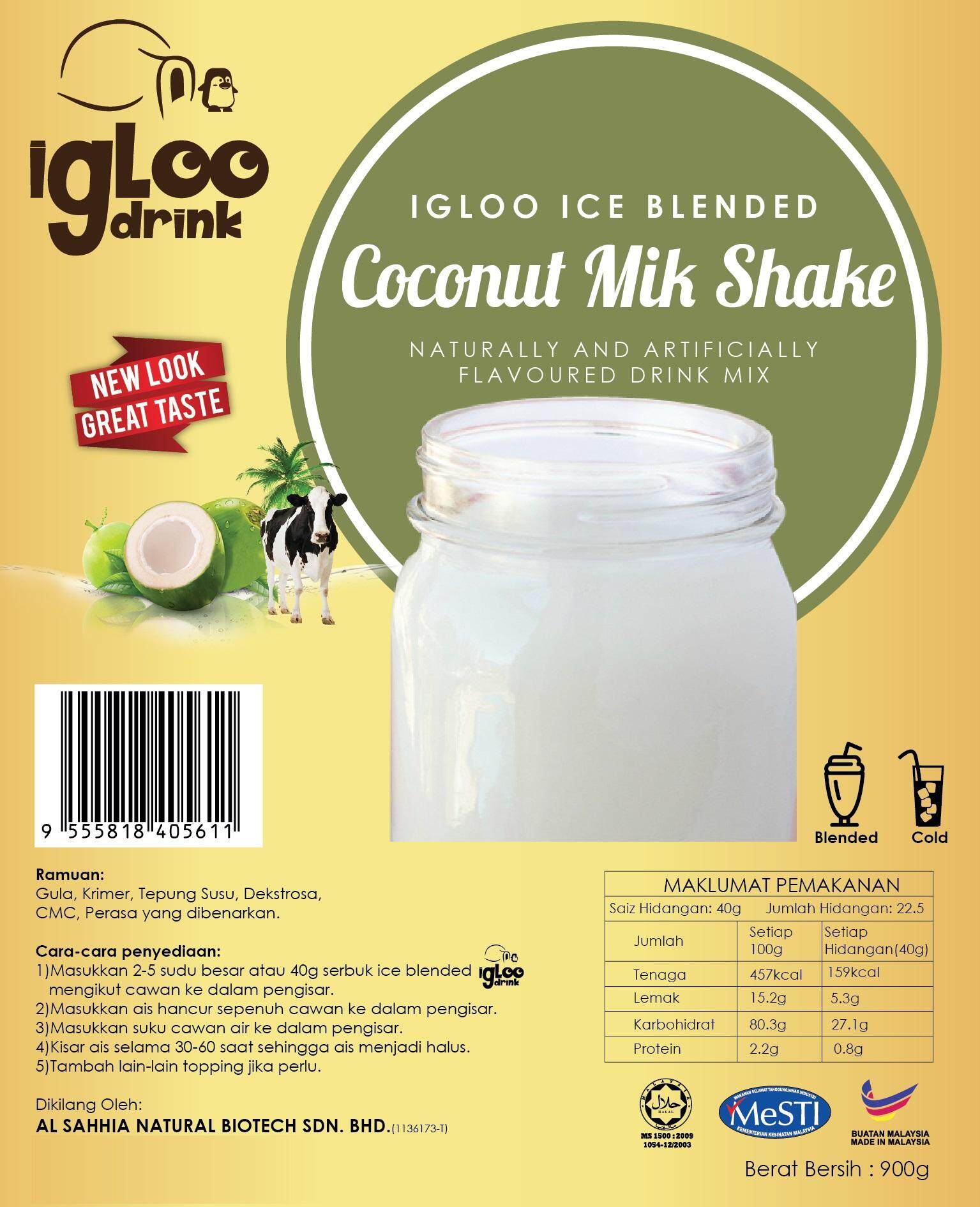 IGLOO ICE BLENDED INSTANT PREMIX FULL CREAM POWDER 900G OR NON DAIRY