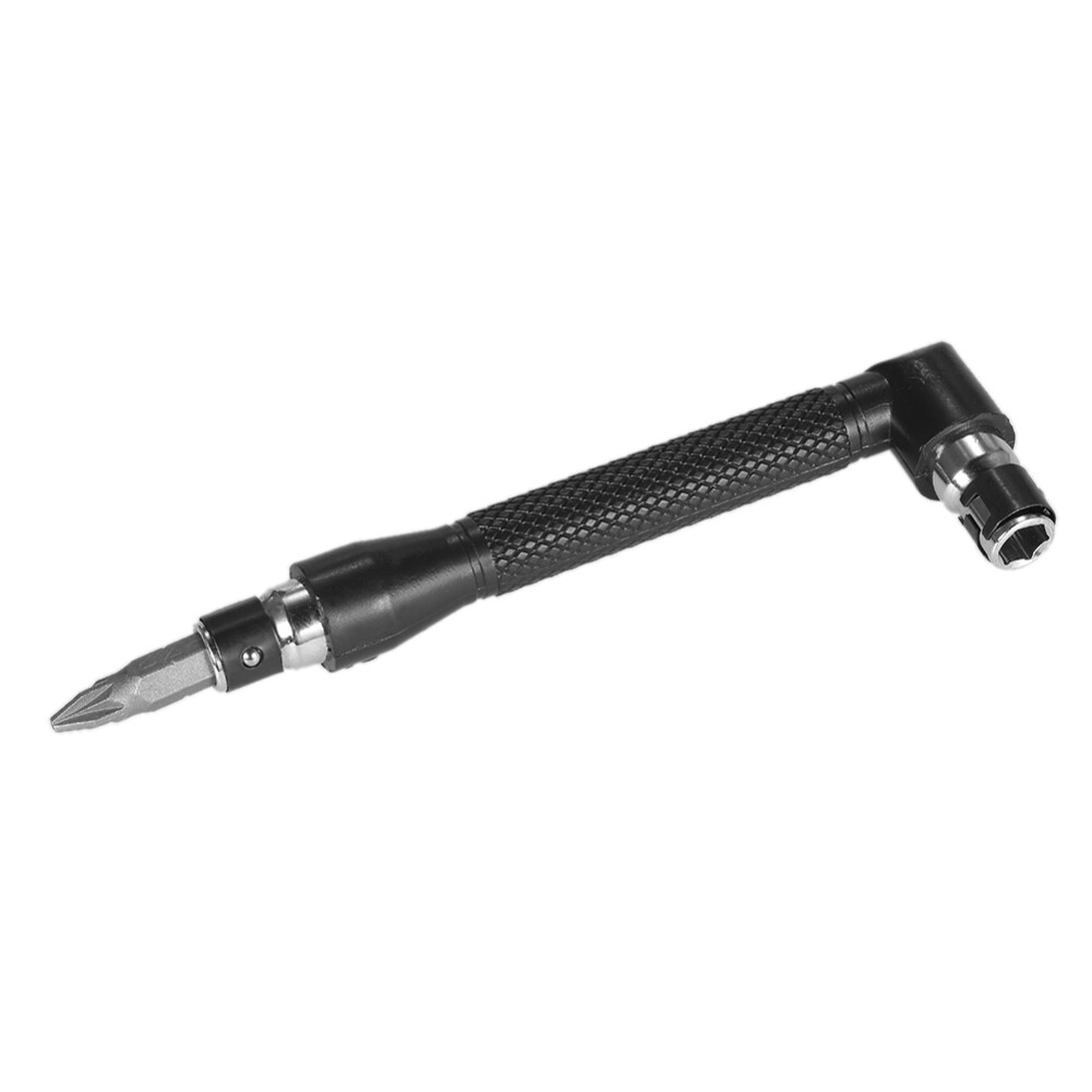 L-shaped Angle Socket Wrench 1/4 Inch Screwdriver Bits Holder Double-head Tool