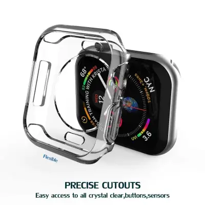 Soft TPU [Ultra Thin] [HD Clear] Protective Bumper Case for Apple Watch 38mm/40mm/42mm/44mm, Transparent Case for Apple Watch Series 5/4/3/2/1,