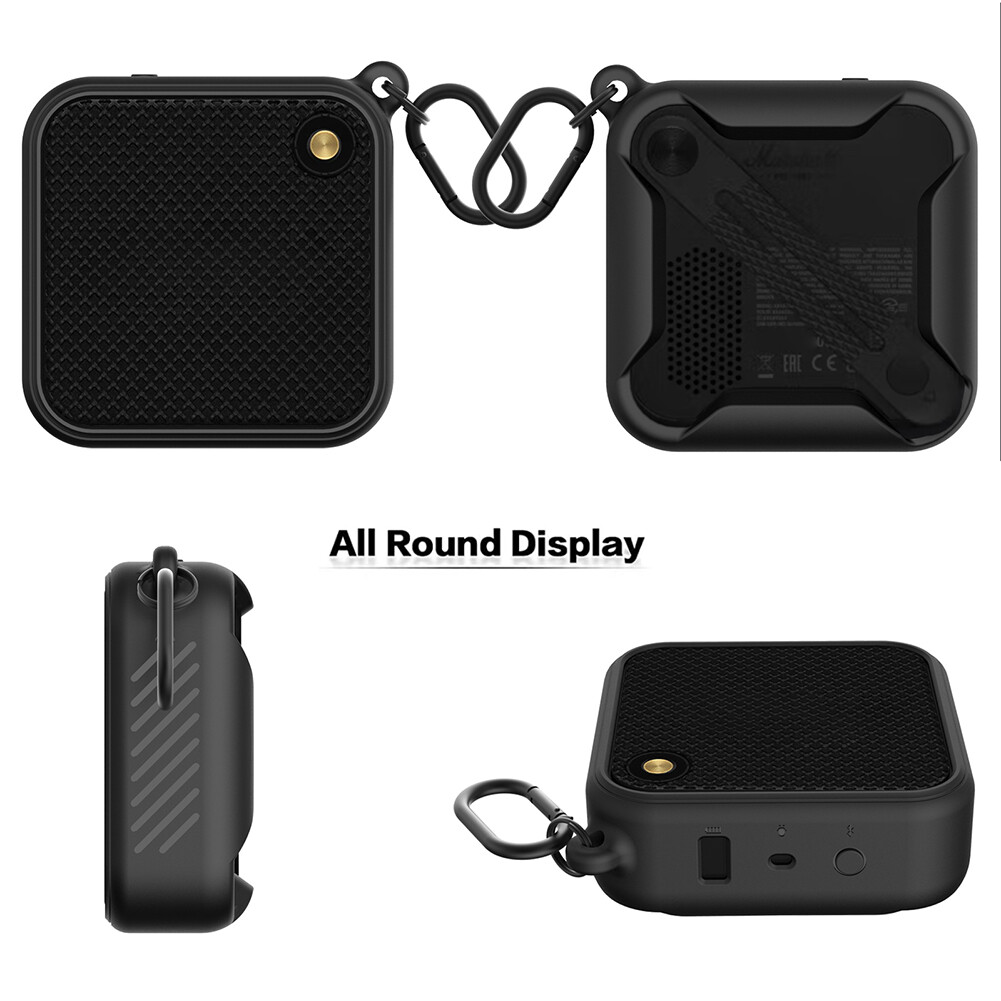 Storage Case Portable Speaker Protective Box Silicone Shockproof Anti-fall Accessories with Metal Hook for Marshall Willen