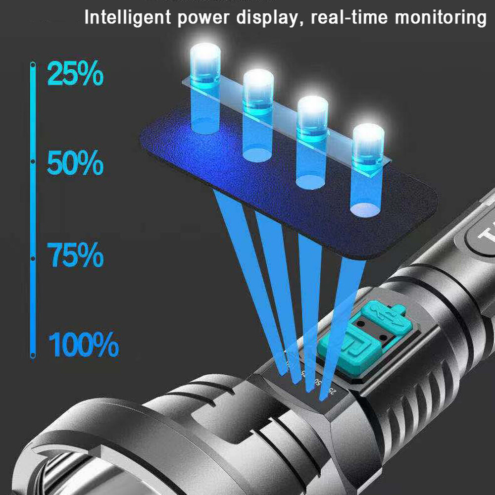 [In Stock] Original Super Bright 10000000LM Torch Powerful LED Flashlight USB Re-chargeable Tactical light flashlight re-chargeable torchlight flashlight powerful emergency light re-chargeable flashlight