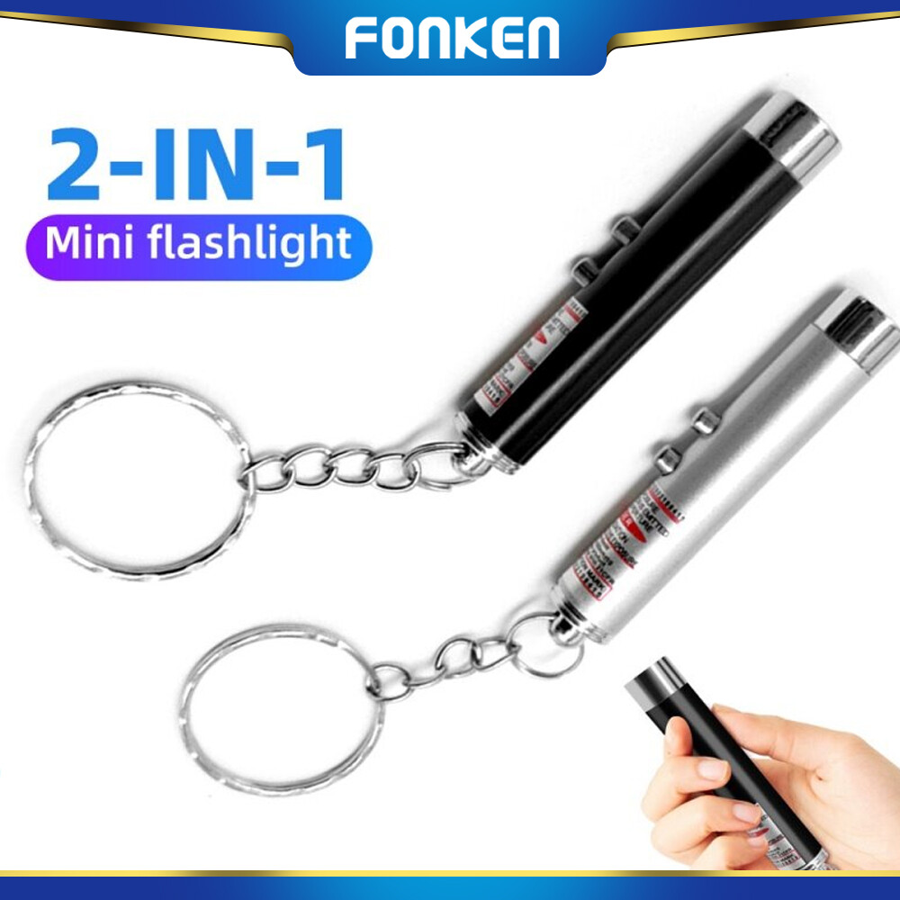 FONKEN Đèn Pin Đèn Làm Việc Mini Chống Nước Ngoài Trời Bút Đèn Pin Đỏ 2 Trong 1 Với Đèn LED Trắng, Thích Hợp Cho Phiêu Lưu/Dạy Học/Mèo Vui Nhộn