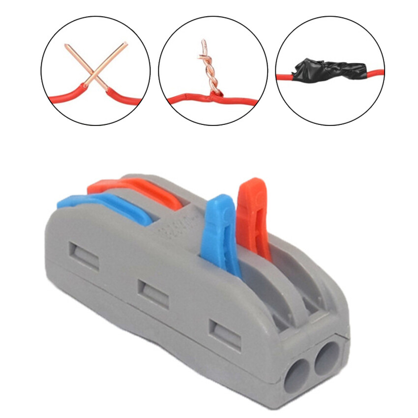 10 Pcs PCT2-2 Color Button Connector 2 In 2 Out Terminal Clip Quick Junction Box