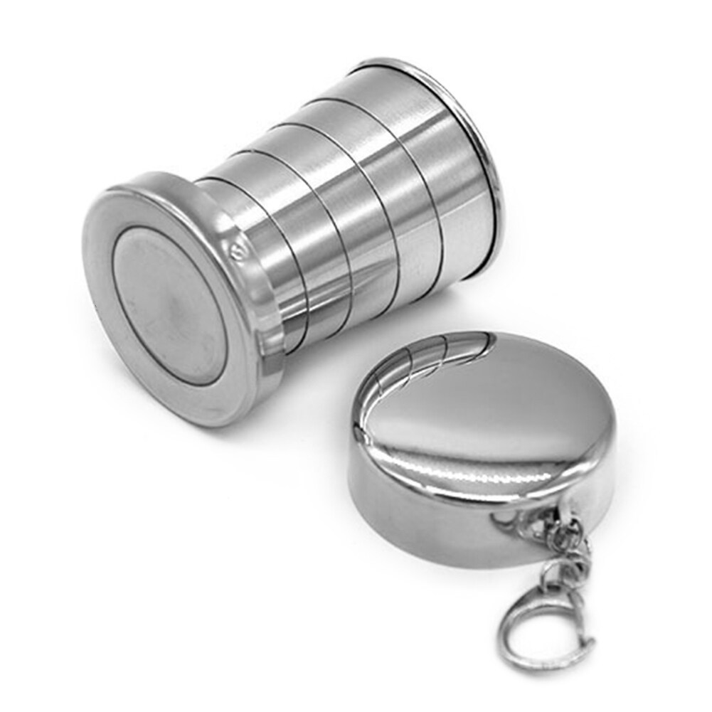 Cốc Gấp Gọn Bằng Thép Không Gỉ Cốc Uống Trà Du Lịch Cắm Trại Ngoài Trời Di Động