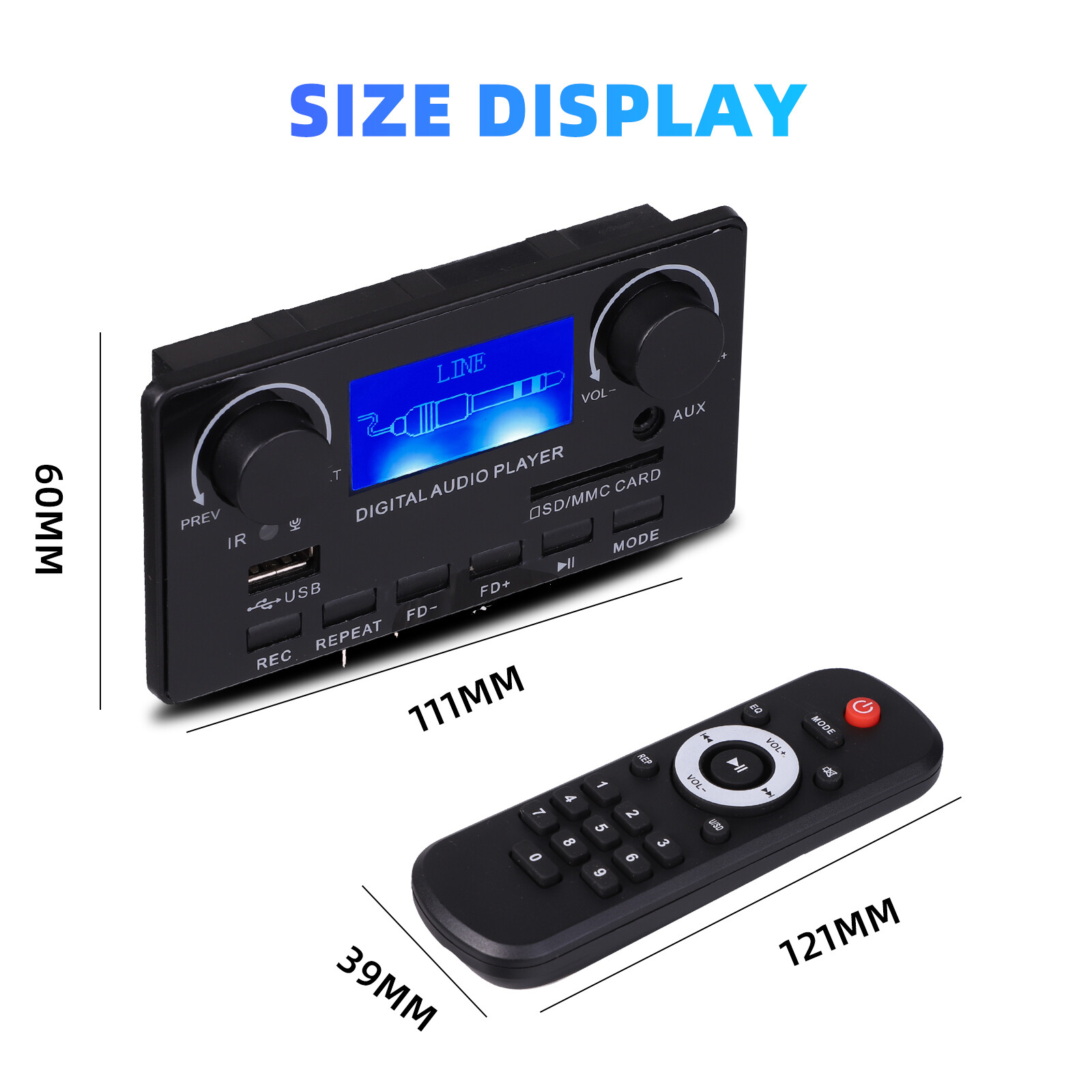 KEBETEME Bo Mạch Giải Mã MP3 LCD DC 12V Bộ Thu Âm Thanh DAC Bluetooth 5.0 Bộ Giải Mã APE FLAC Hỗ Trợ Màn Hình Lời Bài Hát Radio Ghi Âm Rảnh Tay