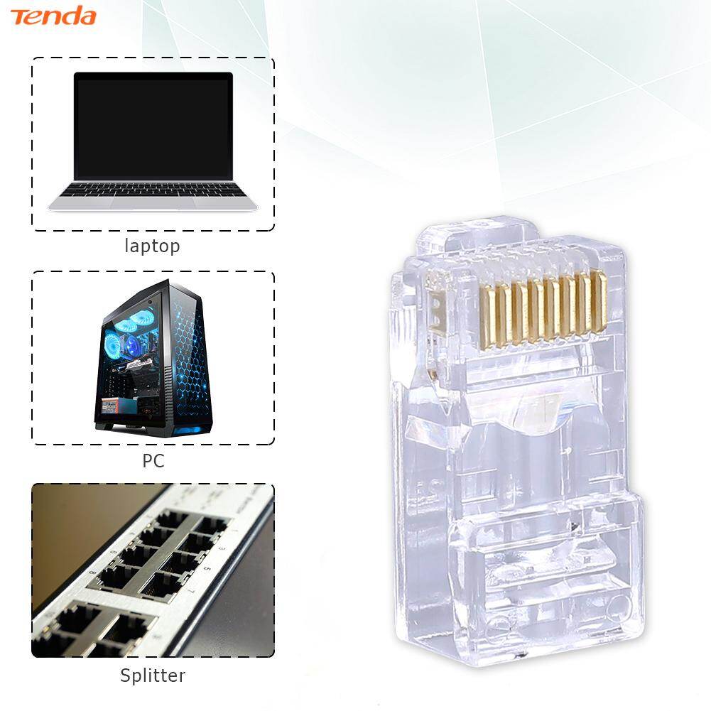 Professional 100x 8P8C UTP RJ45 Cat6 Connector Socket Unshielded Gold Plated Crystal Heads