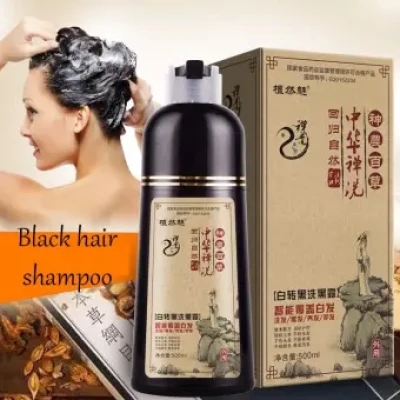 【Ready Stock】3 in1 Health Black Hair Dye Shampoo Plant Herbs Essence Hair Dye Shampoo White hair becomes black Repair hair Plant extracts are healthy and harmless 500ml