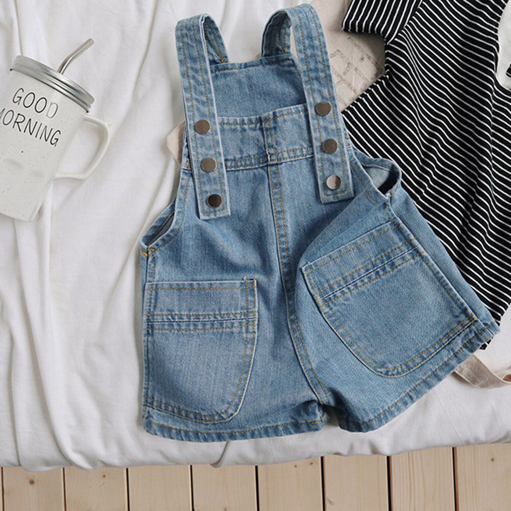 Bear Leader Girls' Denim Overalls 2021 New Fashion Spring Autumn Pants Children's Solid Color Jeans Summer Shorts Baby Kids Casual Trousers Jumpsuits 3-5-7-8 Years